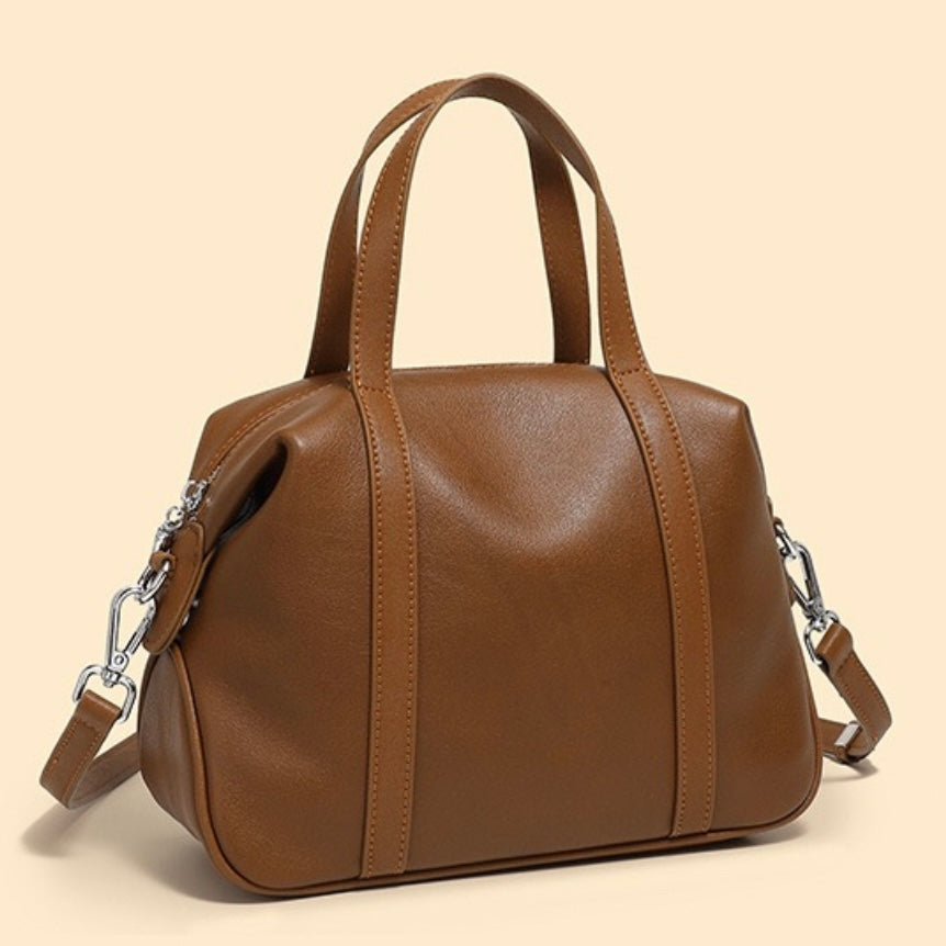 Womens Genuine Leather Boston Pillow Bag