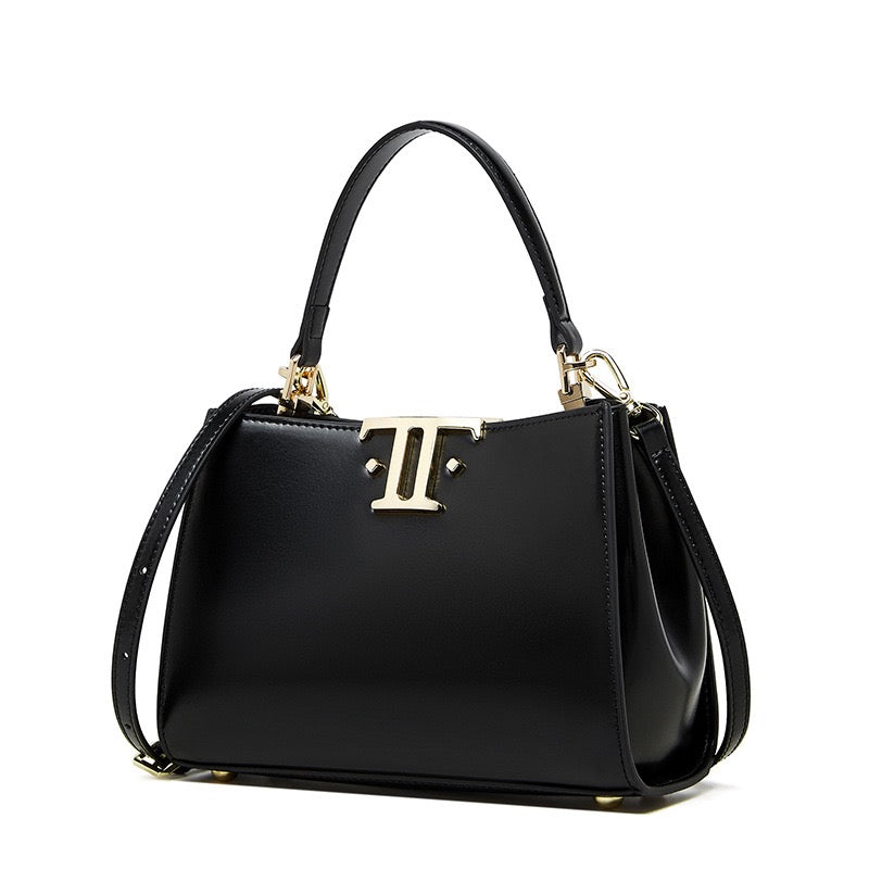 Womens Genuine Leather Mini Commuter Tote  Dual Clasp Edition