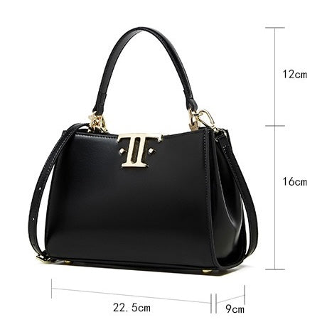 Womens Genuine Leather Mini Commuter Tote  Dual Clasp Edition