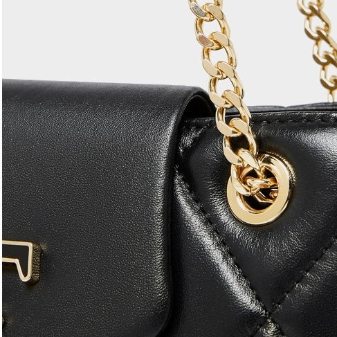 Womens Genuine Leather Chain Shoulder Crossbody Bag in Commuter Chic Style