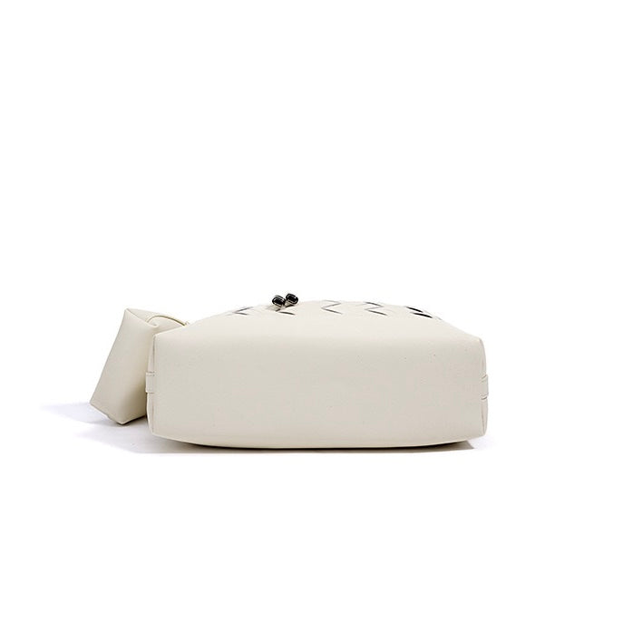 Womens Genuine Leather Woven Dumpling Shoulder & Crossbody Bag