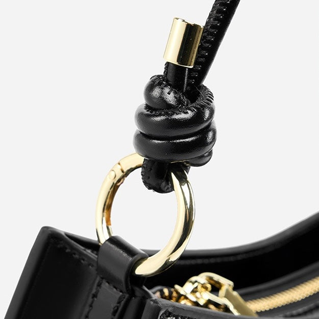 Womens Luxurious Genuine Leather Underarm Baguette Bag