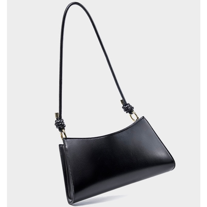 Womens Luxurious Genuine Leather Underarm Baguette Bag