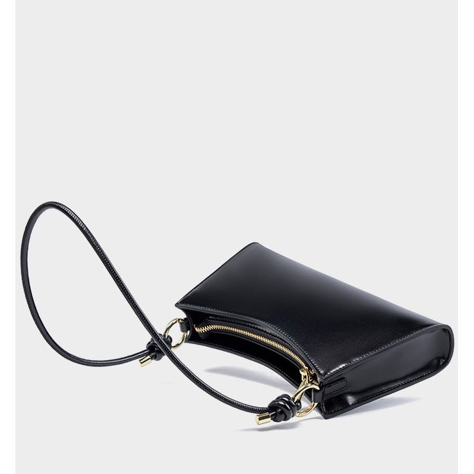 Womens Luxurious Genuine Leather Underarm Baguette Bag
