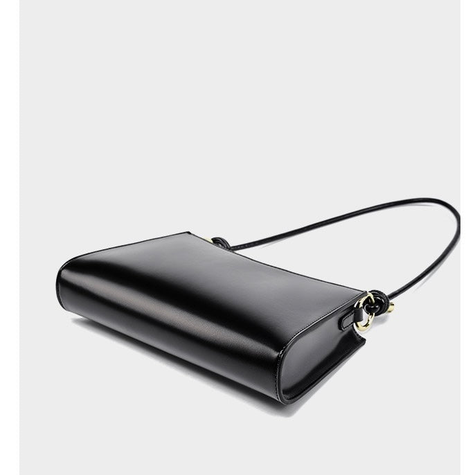 Womens Luxurious Genuine Leather Underarm Baguette Bag