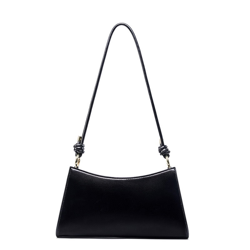 Womens Luxurious Genuine Leather Underarm Baguette Bag