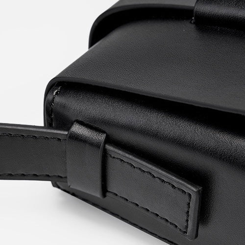 Womens Genuine Leather Woven Box Crossbody Shoulder Bag in Minimalist Style