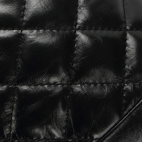 Womens Genuine Leather Quilted Chain Bucket Bag