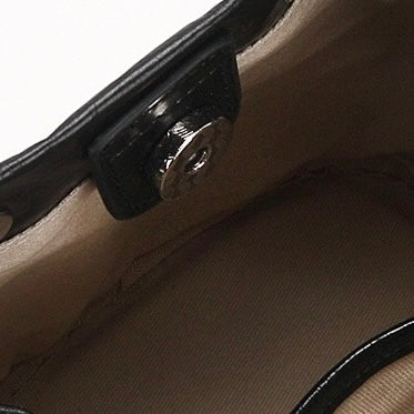 Womens Genuine Leather Quilted Chain Bucket Bag