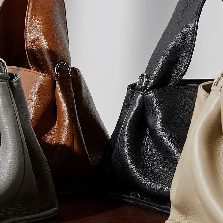 Womens Genuine Leather Vintage-Style Top-Grain Shoulder Bag in Classic Design