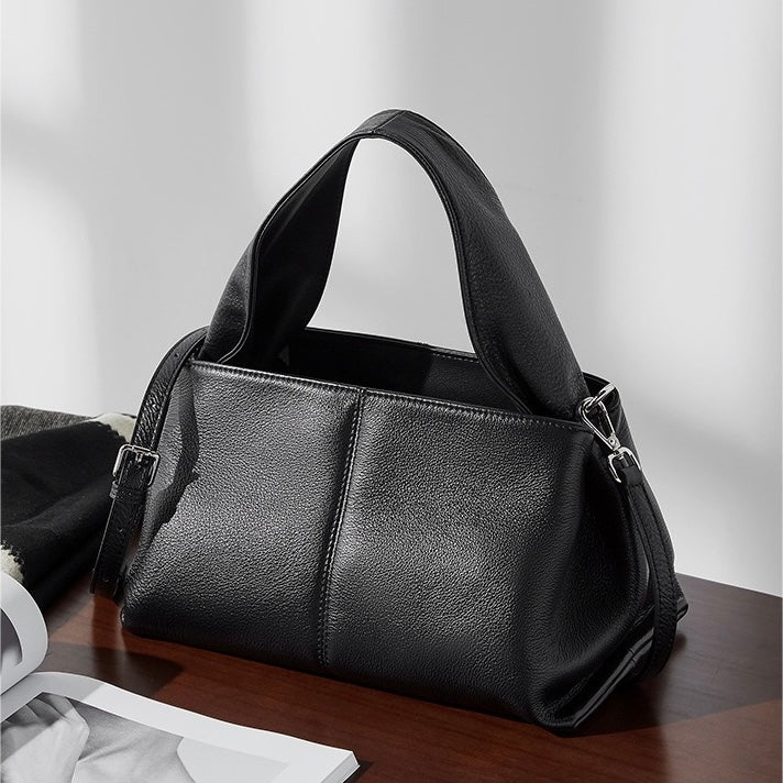 Womens Genuine Leather Vintage-Style Top-Grain Shoulder Bag in Classic Design