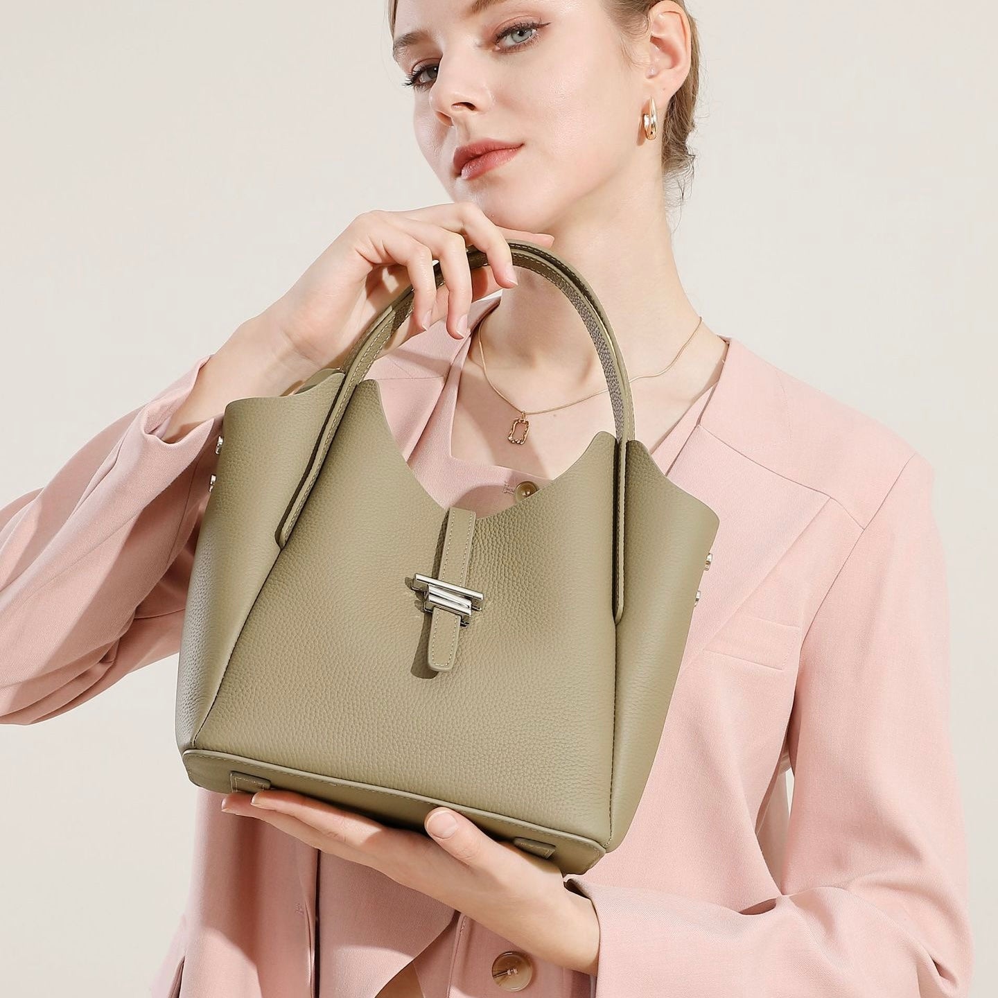 Womens Genuine Leather Commuter Top Handle Crossbody Shoulder Bag In Minimalist Style