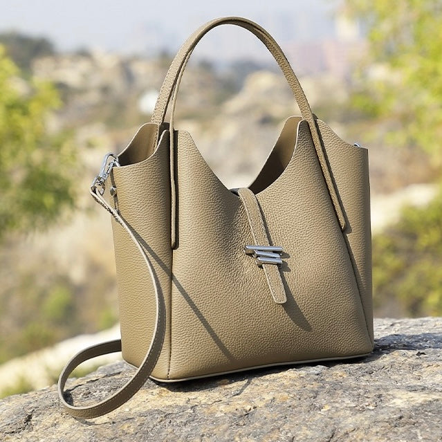 Womens Genuine Leather Commuter Top Handle Crossbody Shoulder Bag In Minimalist Style