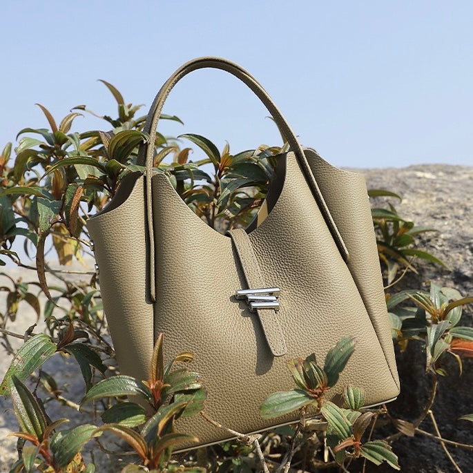 Womens Genuine Leather Commuter Top Handle Crossbody Shoulder Bag In Minimalist Style
