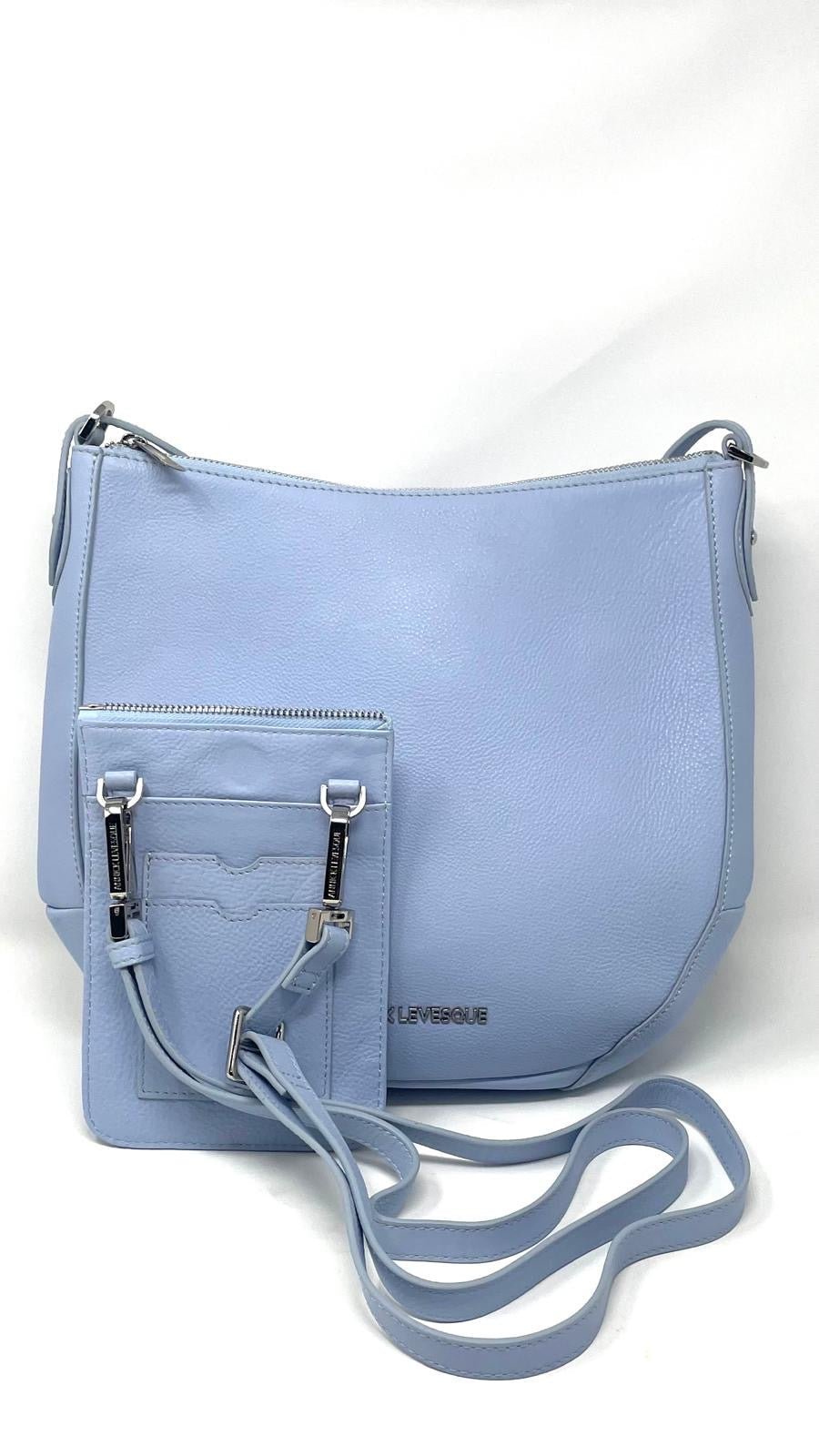 Sac à main en Cuir Bleu Pâle , 2-en-1, Isabelle