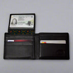 JBG International Men's Card Flip Up Bifold Leather RFID Wallet
