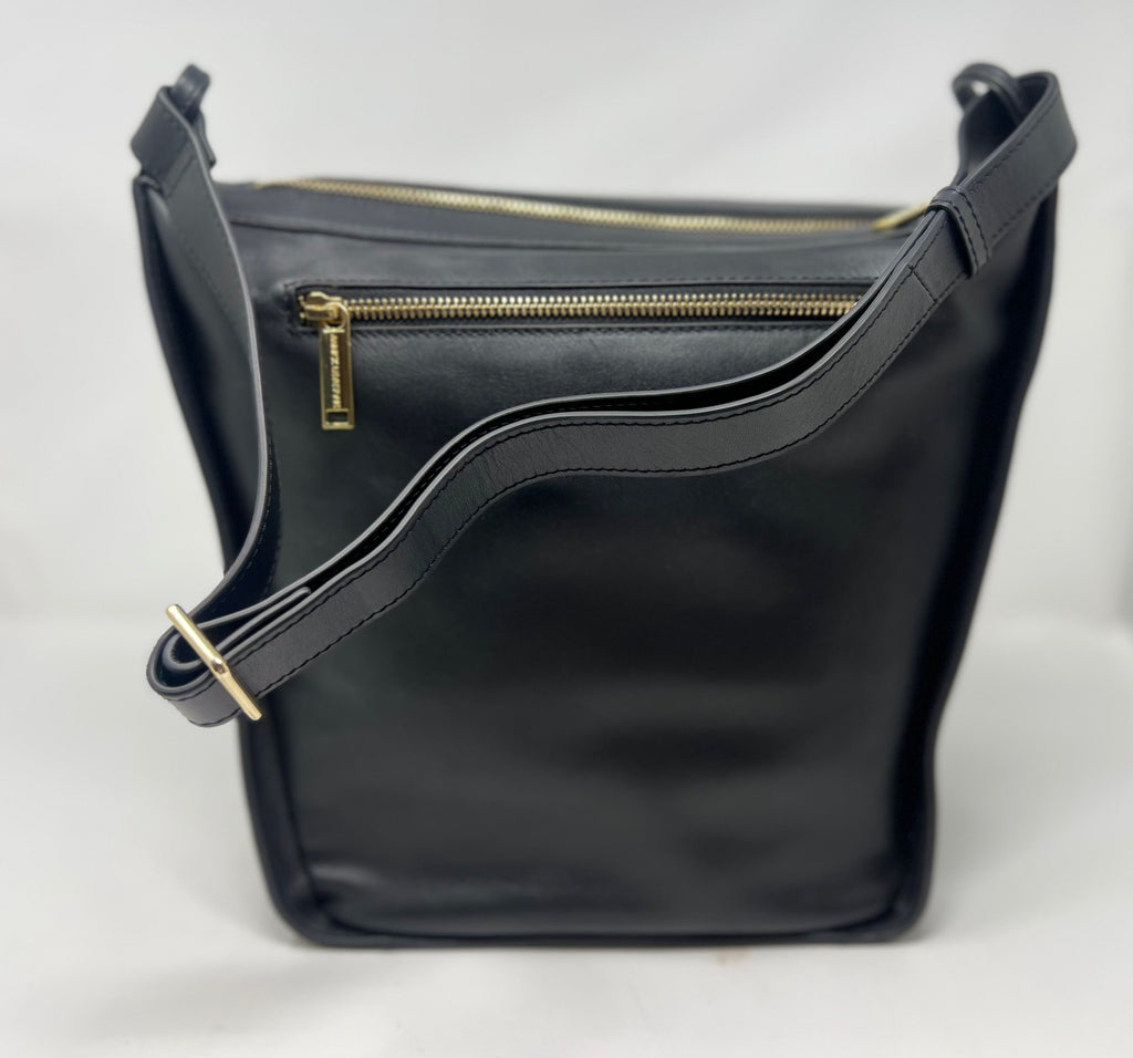 sac à main souple en bandoulière, Noir, Julie
