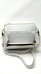 Petit Sac bandoulière avec porte carte détachable blanc pure | Kennedi