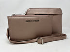 Petit Sac bandoulière avec porte-carte détachable rose platine | Kennedi