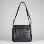 MET Leather Crossbody Bag with Dual Zipper Pockets