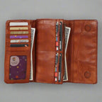 MET Women's Magnet Closure Trifold Leather Wallet