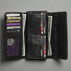 MET Women's Magnet Closure Trifold Leather Wallet