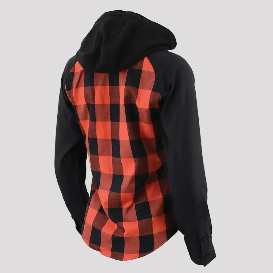 Milwaukee Leather Women's Armoured Plaid Hooded Shirt