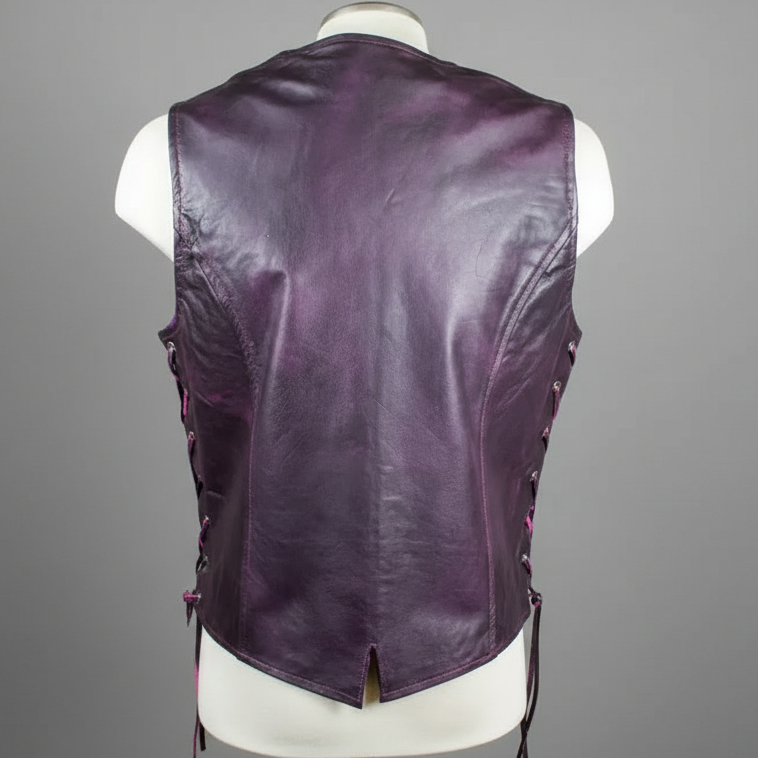 Open Road Women's Lace Side Leather Vest