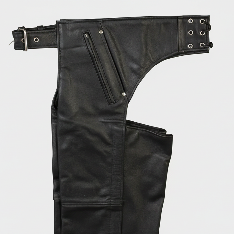 Open Road Unisex 4 Pocket Premium Leather Chaps