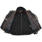 Milwaukee Leather Men's Distressed Brown Crossover Scooter Jacket with Reflective Skulls