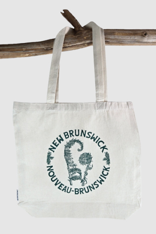 New Brunswick Bilingual Fiddleheads Tote Bag