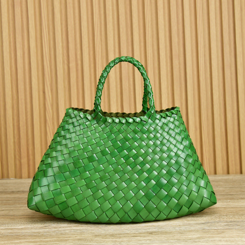 Joane Woven Tote Bag – Statement Designer Handbag with Top Handles