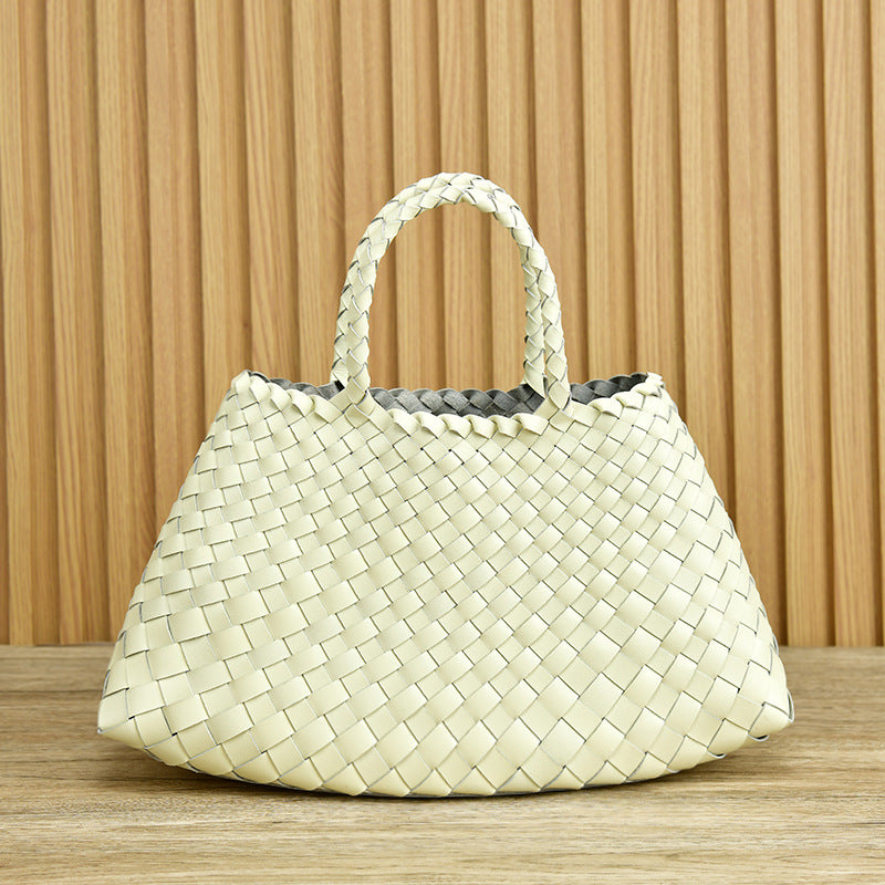 Joane Woven Tote Bag – Statement Designer Handbag with Top Handles