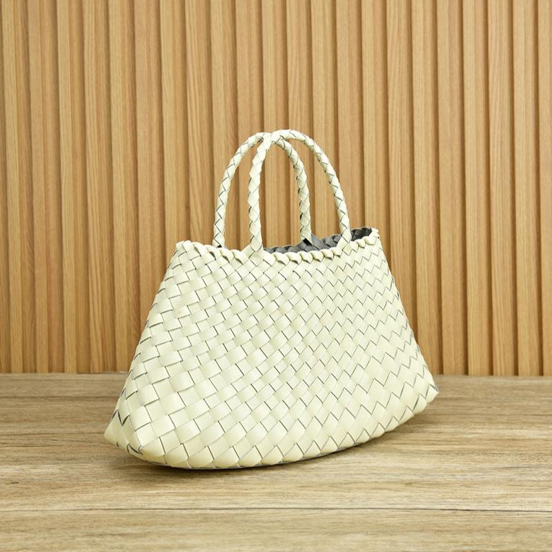 Joane Woven Tote Bag – Statement Designer Handbag with Top Handles
