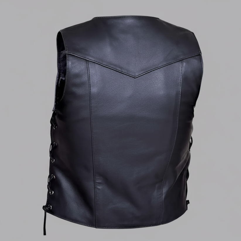 Open Road Men's 10 Pocket Leather Vest
