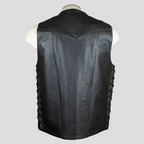 Open Road Men's 10 Pocket Leather Vest