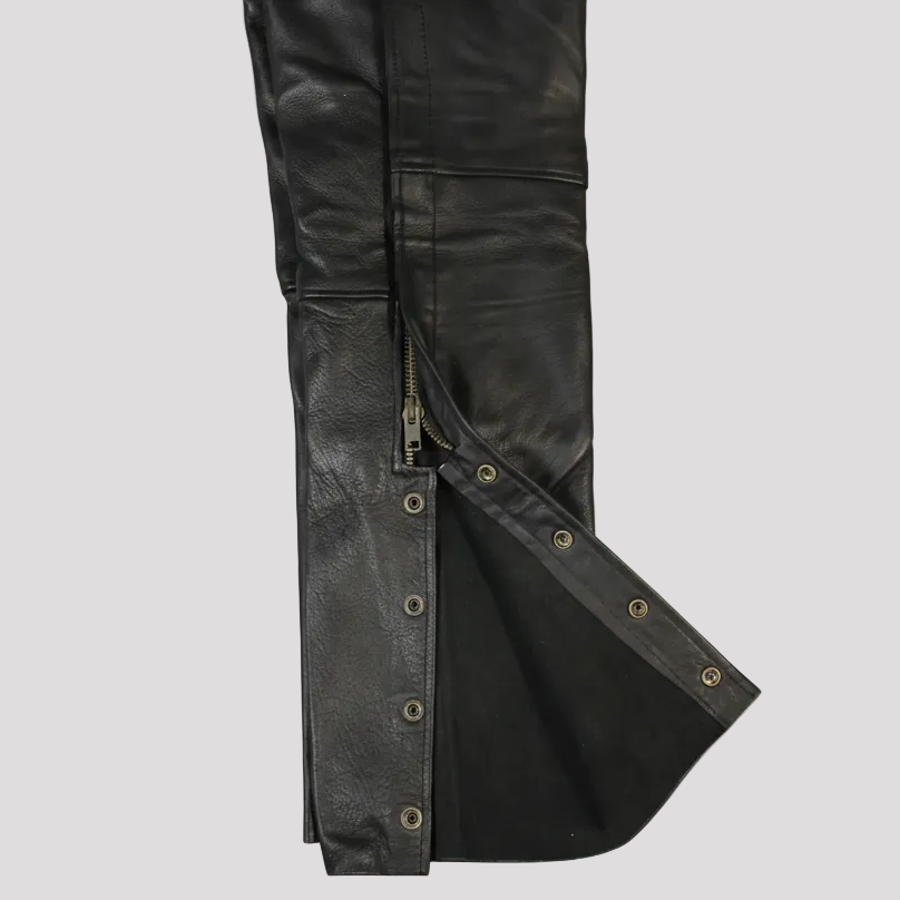 Open Road Men's 2 Pocket Premium Leather Chaps