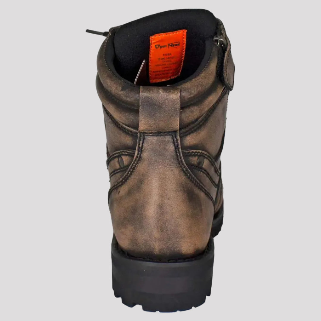 Open Road Men's 7" Lace-Up Motorcycle Boots