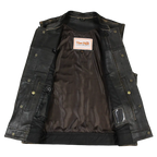 Open Road Men's Distressed Leather Club Vest