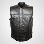 Open Road Men's Flannel Lined Leather Club Vest