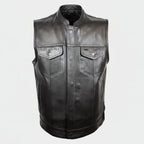 Open Road Men's Flannel Lined Leather Club Vest