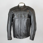 Open Road Men's Reflective Piping Leather Motorcycle Jacket