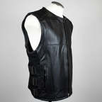 Open Road Men's Zip-Up Tactical Leather Vest