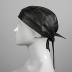 Open Road Rub Off Brown Leather Skull Cap