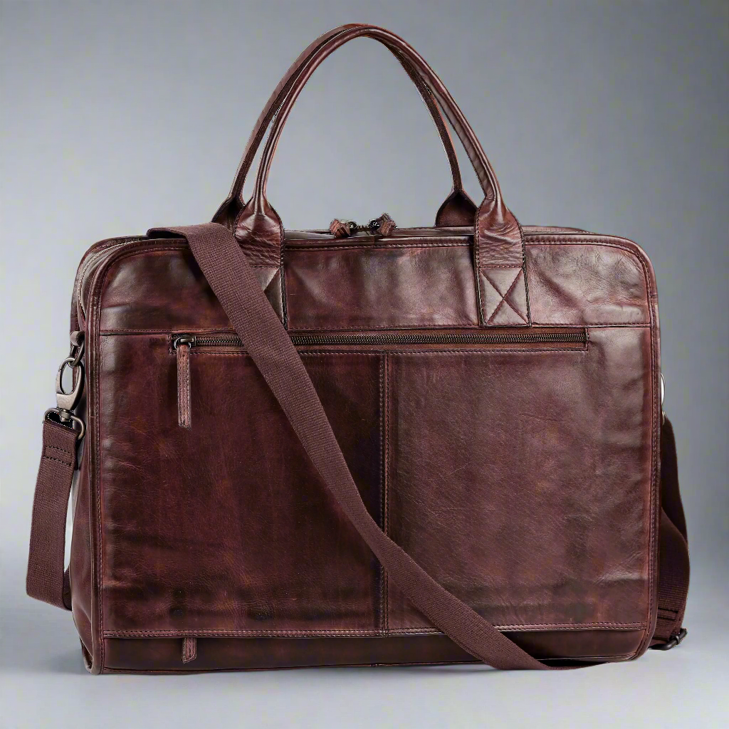 MET Two Handle Messenger Laptop Leather Bag