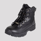 Open Road Women's Black Leather Tactical Lace-Up Boots with Side Zippers Entry