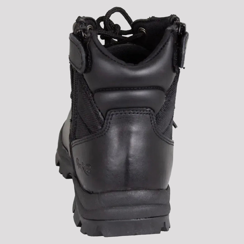 Open Road Women's Black Leather Tactical Lace-Up Boots with Side Zippers Entry