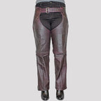 Open Road Women's Dark Purple Wash Leather Chaps