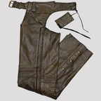 Open Road Women's Distressed Brown Leather Chaps