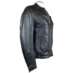 Open Road Women's Racer Leather Motorcycle Jacket